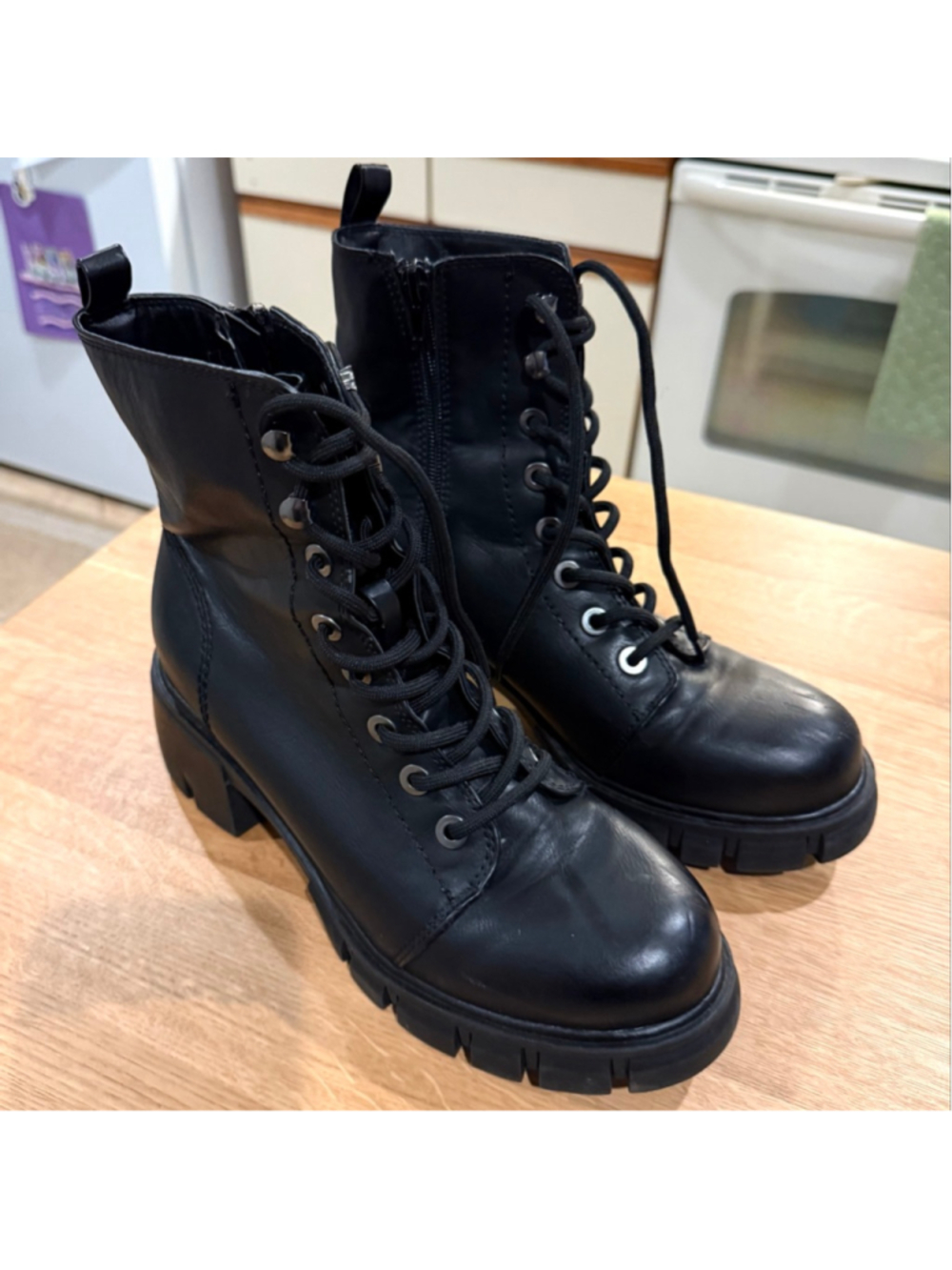 Women's MIA Black Combat & Moto Boots Size 9